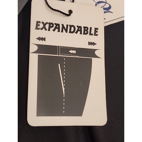 SIGNATURE mens size 44 - 46  x 27 - 29 Expandable waist length black dress pants - Picture 3 of 11